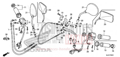 HANDLE LEVER/SWITCH/CABLE VT750C2SE de 2014